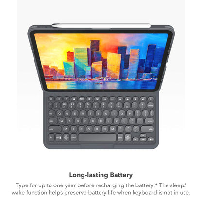 ZAGG Pro Keys - Funda Desmontable y Teclado inalámbrico para Apple iPad Air 10.9, Bluetooth multidispositivo, Teclas retroiluminadas, Soporte para lápiz Apple, protección contra caídas, Color Negro