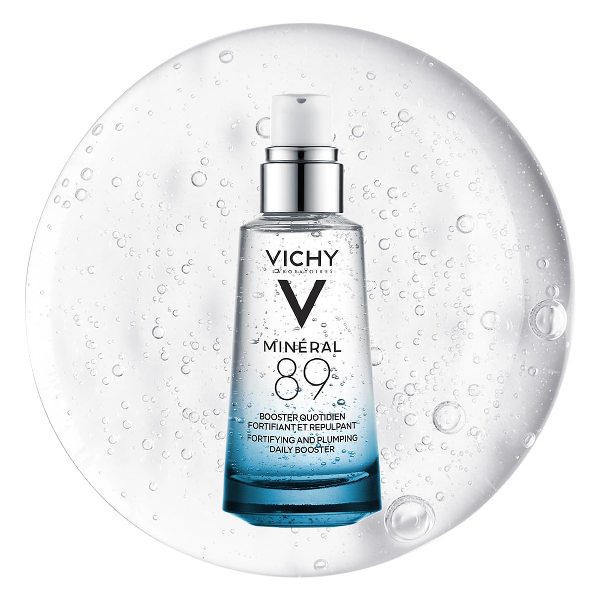 Vichy Minéral 89 Booster Sérum Hidratante Uso Diario Dermatológico 50ml | Hidrata, Rellena, Protege y Fortalece la Barrera Cutánea, con Ácido Hialurónico y Poliglutámico, Todo Tipo de Piel