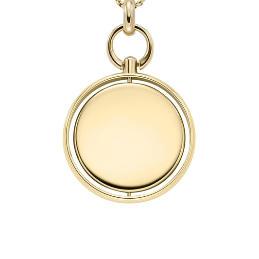 Fossil - Collar de Cadena con Colgante de Acero Inoxidable para Mujer