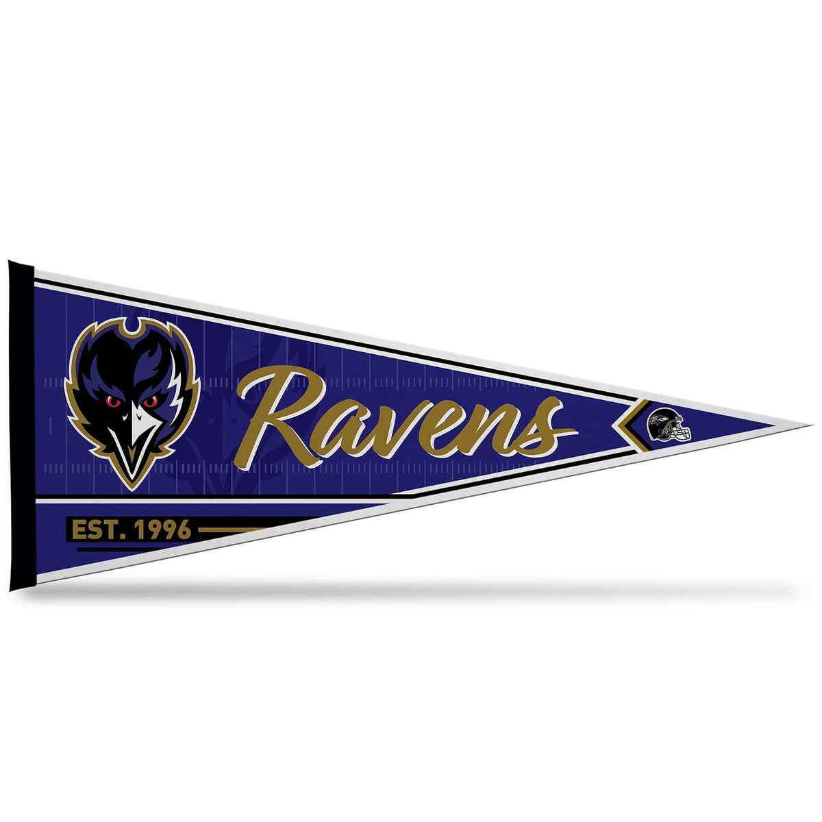 Rico Industries NFL Football Baltimore Ravens - Banderín clásico de fieltro de 30,5 x 76,2 cm, ideal para decoración de pared del hogar/habitación de la cama/la cueva del hombre