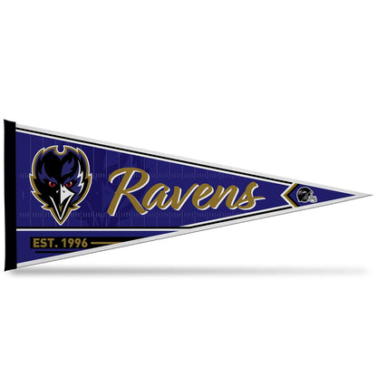 Rico Industries NFL Football Baltimore Ravens - Banderín clásico de fieltro de 30,5 x 76,2 cm, ideal para decoración de pared del hogar/habitación de la cama/la cueva del hombre