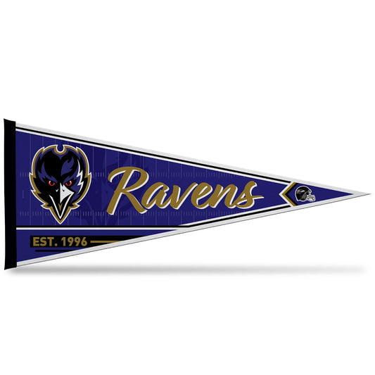 Rico Industries NFL Football Baltimore Ravens - Banderín clásico de fieltro de 30,5 x 76,2 cm, ideal para decoración de pared del hogar/habitación de la cama/la cueva del hombre