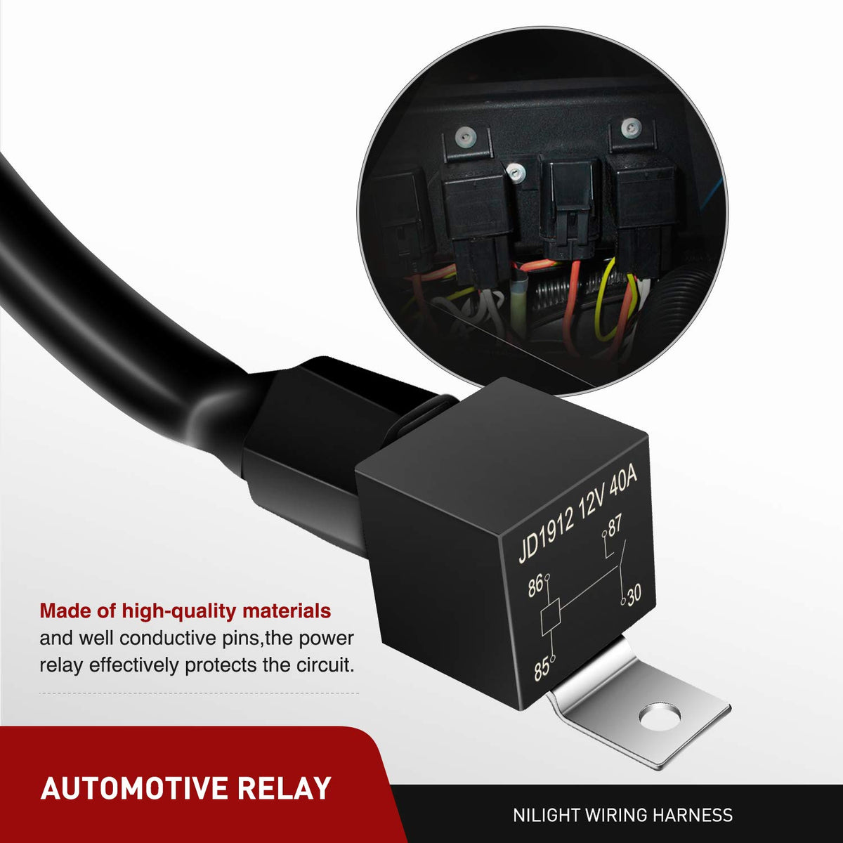 Nilight 10045W Kit de Arnés de Cableado LED 16 AWG con Interruptor de Manubrio 12 V para Motocicleta y ATV