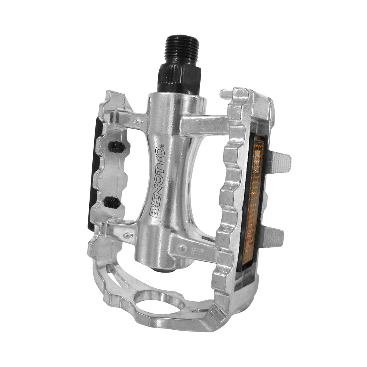 Benotto Pedal NWL-936 9/16 con Reflejantes Aluminio Plata