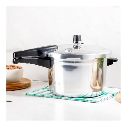 Presto | Olla Express de 6 Litros Aluminio con 7 Sistemas de Seguridad | Cuerpo y tapa de aluminio, Cocción rápida, Certificado NOM, Cocina saludable