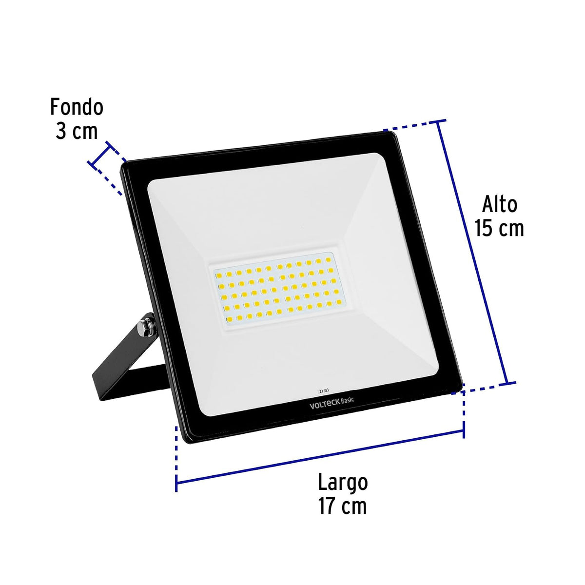 Volteck Basic REF-403L, Reflector ultra delgado LED 50 W luz de día encendido instantáneo