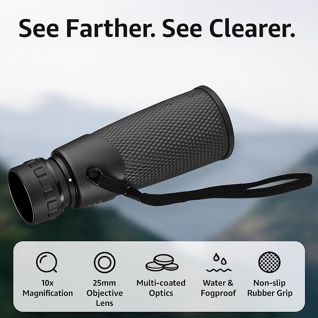Barska AA12130 10x25 WP Blackhawk Monocular