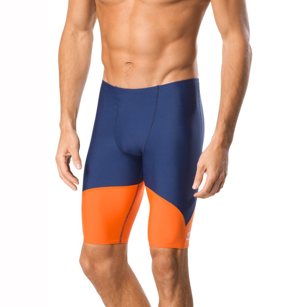 Speedo Spark Splice Jammer Traje de Baño de Competencia - Chispa azul marino - anaranjado - 32