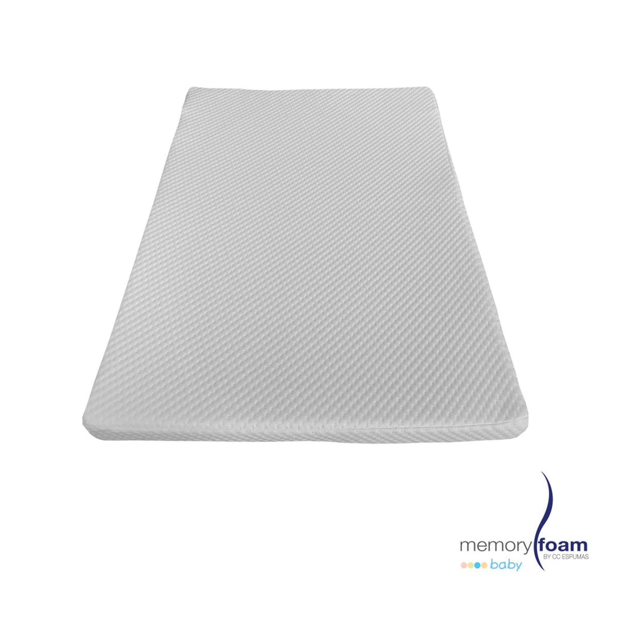 MEMORY FOAM BABY | Colchón de Cuna de Viaje para Bebé - Firmeza Media - Blanco - 100 x 70 x 6 cm - Hecho de Espuma de Poliuretano