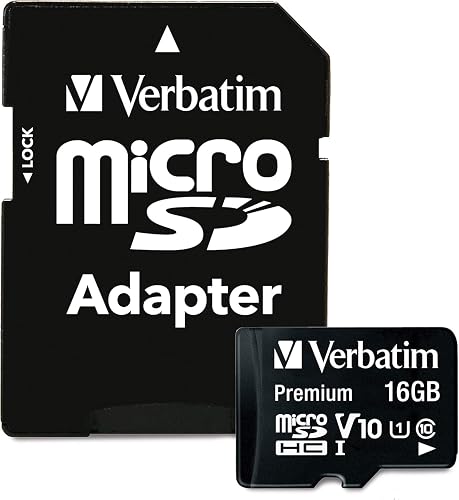 Verbatim 16 GB Premium MicroSDHC Memory Card with Adapter, Class 10 44082