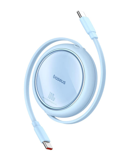 Baseus USB-C Mini Cable de Carga Retráctil de 100 W, Azul