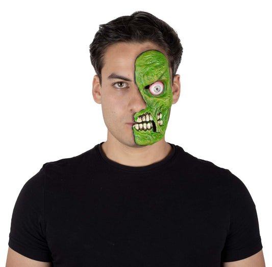Ghoulish Productions Aplicación de látex Half Mask Green, Aplicación de Pegatina Verde, Ideal para Usar en Maquillajes y Caracterizaciones