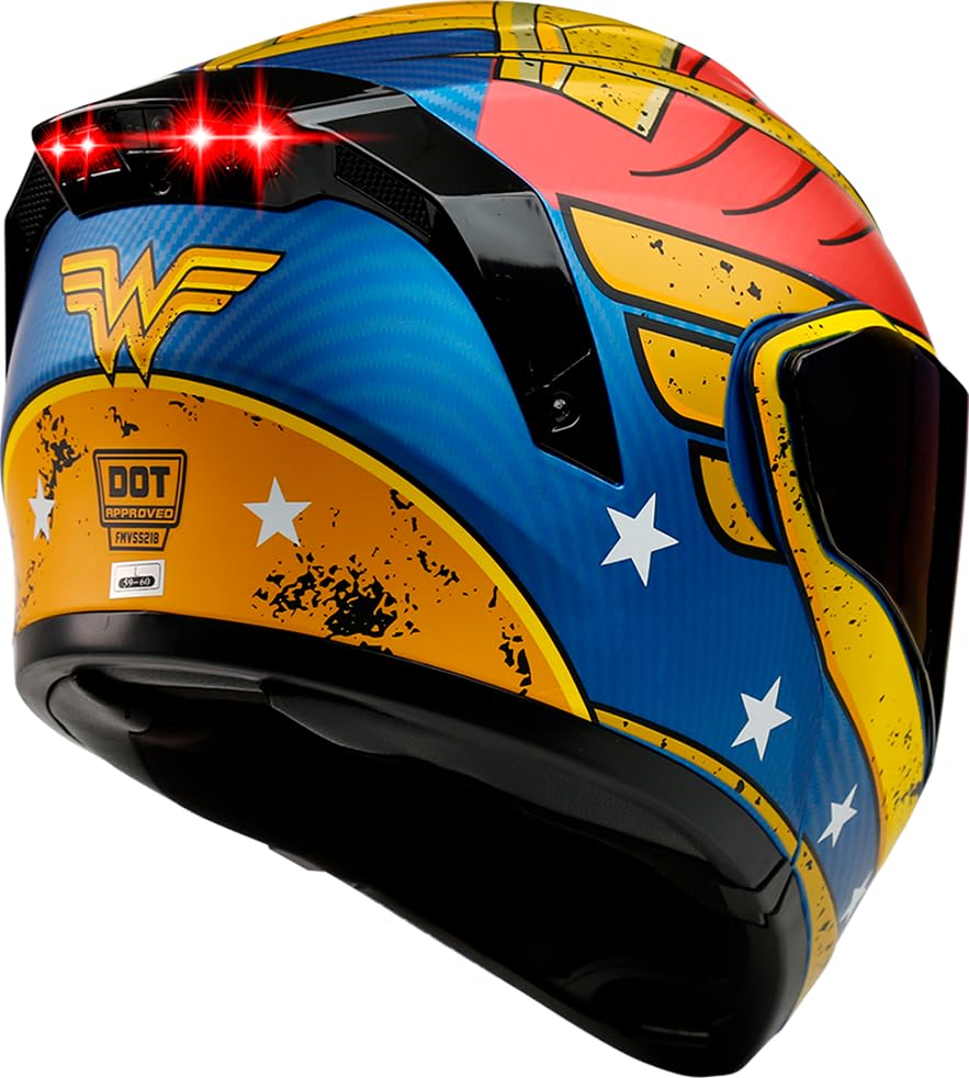 KOV Casco Mujer Maravilla Estelar ABATIBLE para Moto DC Comics Certificado