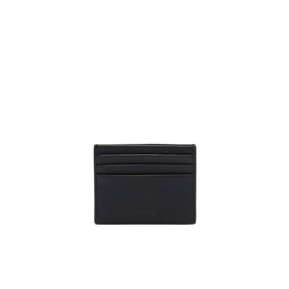 Lacoste Tarjetero de Poliuretano para Hombre Negro | Talla Única, protección RFID, piqué reciclado, 6 ranuras, cocodrilo tono en tono