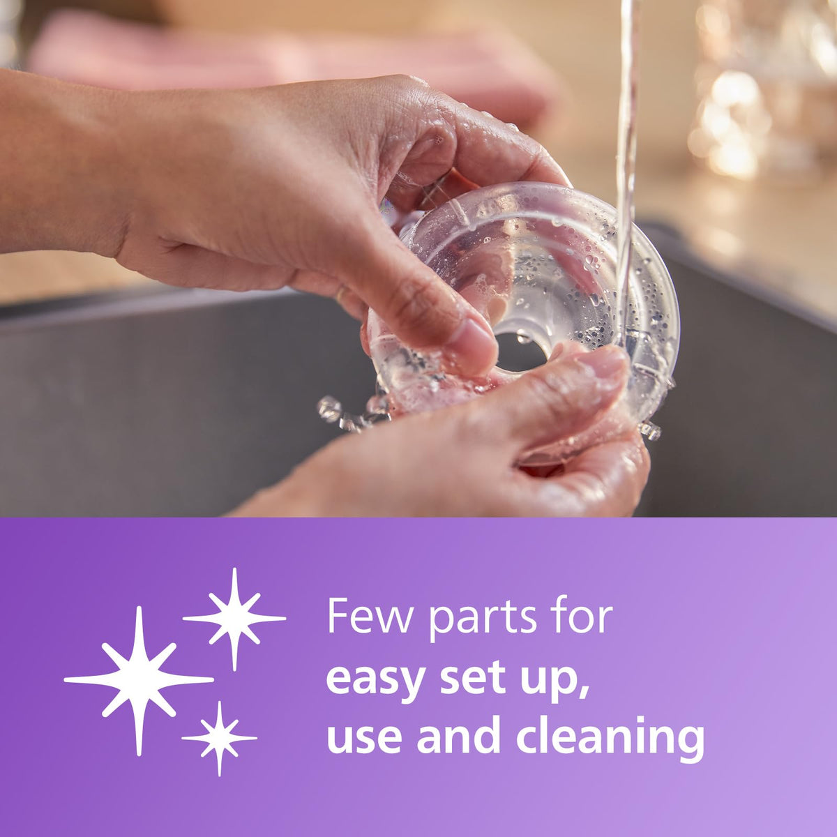 Philips Avent - Bomba de leche manual, fácil de bombear con tecnología de movimiento natural, cojín de silicona, botella natural de 4 onzas, disco de sellado, anillo de tornillo, transparente, modelo