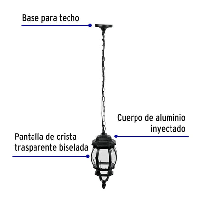 Volteck Lait COL-101S, Colgante farol, negro, 1XE26
