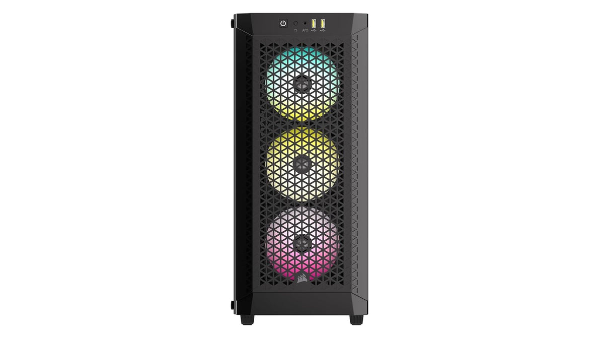 Corsair 480T RGB Caja para PC ATX Torre Media con Cristal Templado, 3 Ventiladores AR120 Incluidos, Compatible con hasta 7 Ventiladores de 120 mm y Radiadores de hasta 360 mm, Negro