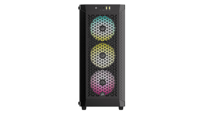 Corsair 480T RGB Caja para PC ATX Torre Media con Cristal Templado, 3 Ventiladores AR120 Incluidos, Compatible con hasta 7 Ventiladores de 120 mm y Radiadores de hasta 360 mm, Negro