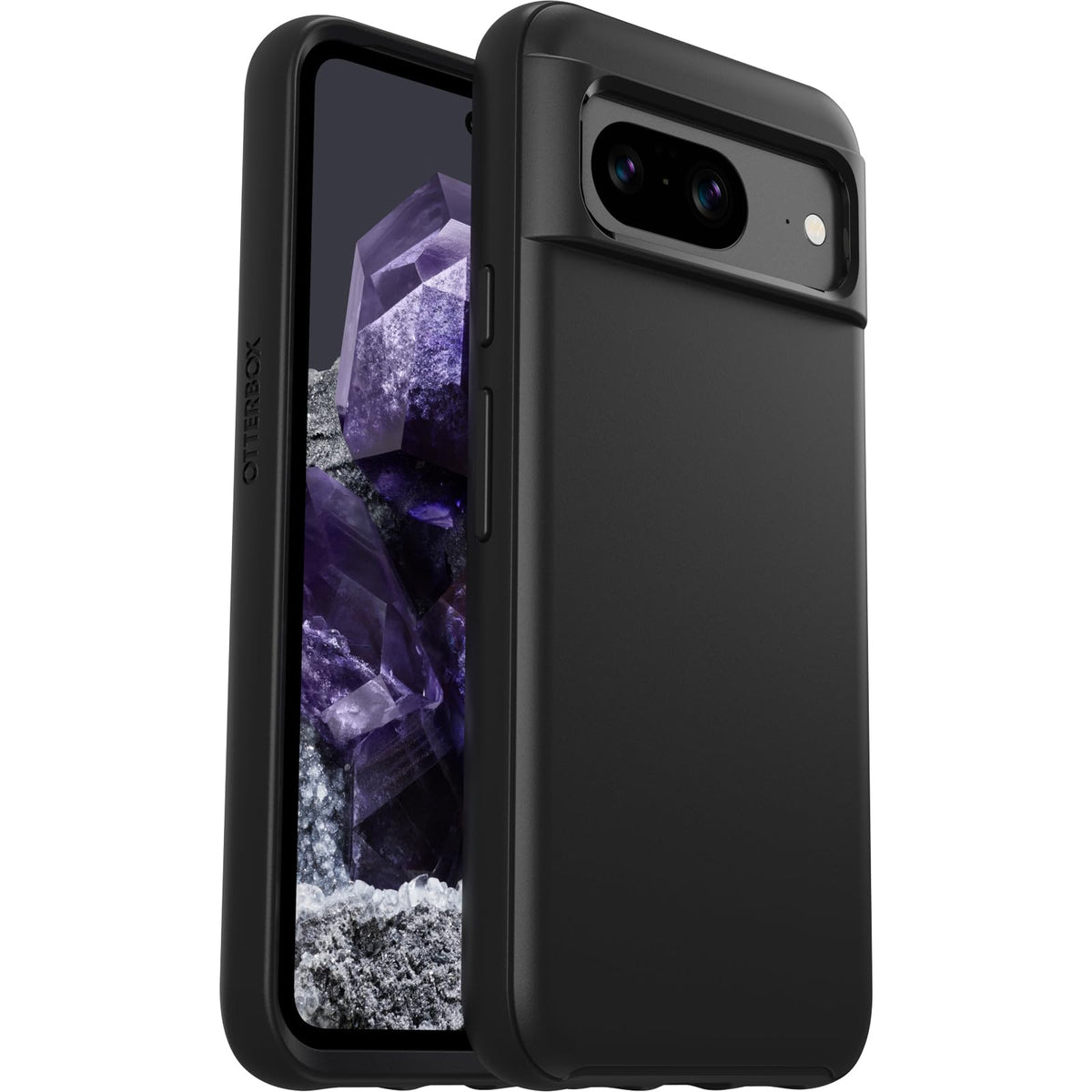 OtterBox - Funda para Google Pixel 8 Symmetry Series, Color Negro, Ultra Elegante, Compatible con Carga inalámbrica, Bordes elevados Que protegen la cámara y la visualización (se envía en Bolsa de