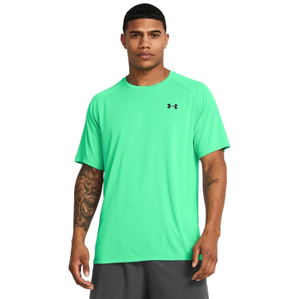Under Armour Playera de Entrenamiento Cuello V para Hombre - XL - (300) Vapor Green - Black