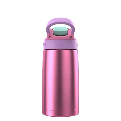 Contigo Botella de Agua para Niños Acero Inoxidable 285 ML Azalea con Popote Aubrey Antiderrames Duradero y Resistente