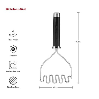 KitchenAid Gourmet - Triturador de alambre de acero inoxidable, 10.24 pulgadas, color negro