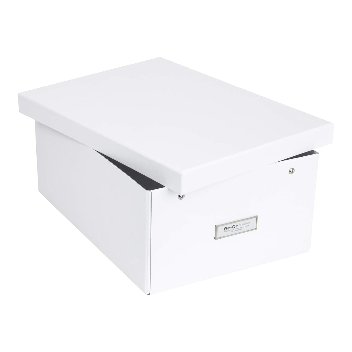 Bigso Katia - Caja de Almacenamiento Plegable con Marco de Etiqueta para una fácil identificación, Montaje Sencillo sin Herramientas, Cajas de Almacenamiento Decorativas con Tapas, 11.3 x 15.4 x 6.4
