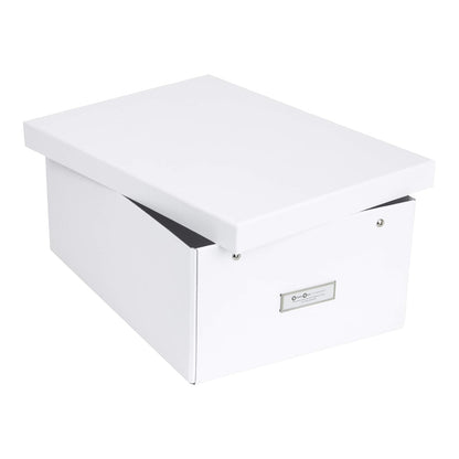 Bigso Katia - Caja de Almacenamiento Plegable con Marco de Etiqueta para una fácil identificación, Montaje Sencillo sin Herramientas, Cajas de Almacenamiento Decorativas con Tapas, 11.3 x 15.4 x 6.4