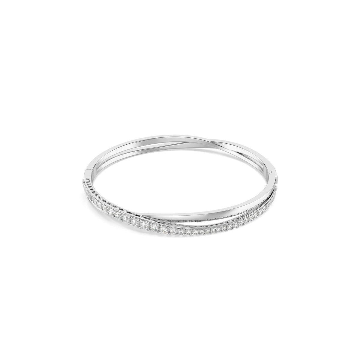 SWAROVSKI Twist Rows Crystal Bracelet Collection, Rhodium & Rose Gold Tone Finish, Clear Crystals