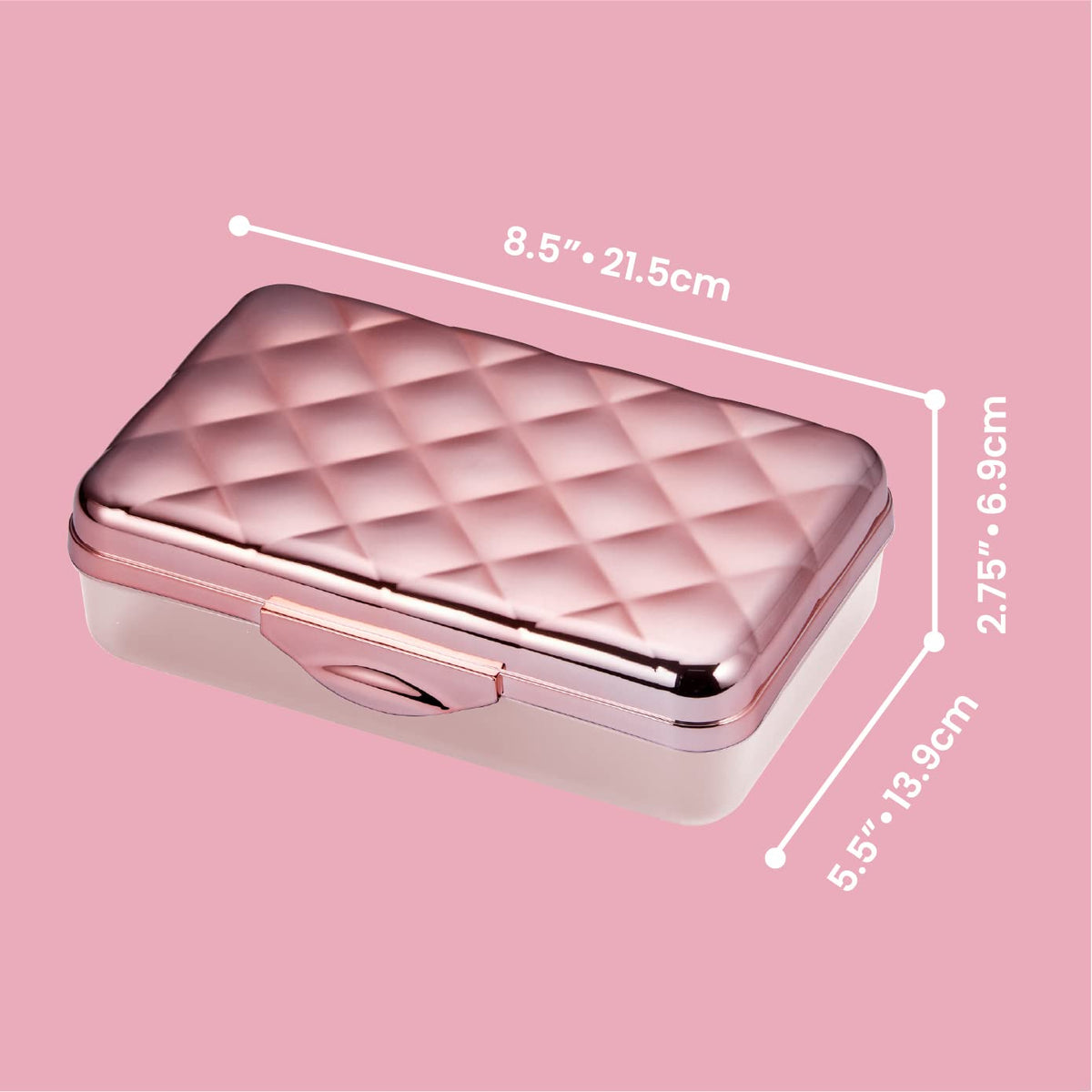 It's Academic - Estuche metálico para lápices, plástico duro, tapa elegante con patrón de abandonado, oro rosa