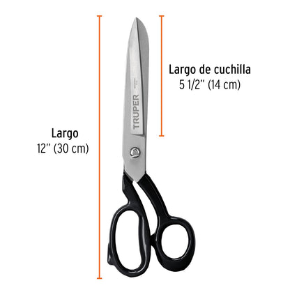 Truper TI-12, Tijera para sastre industrial 12", acero