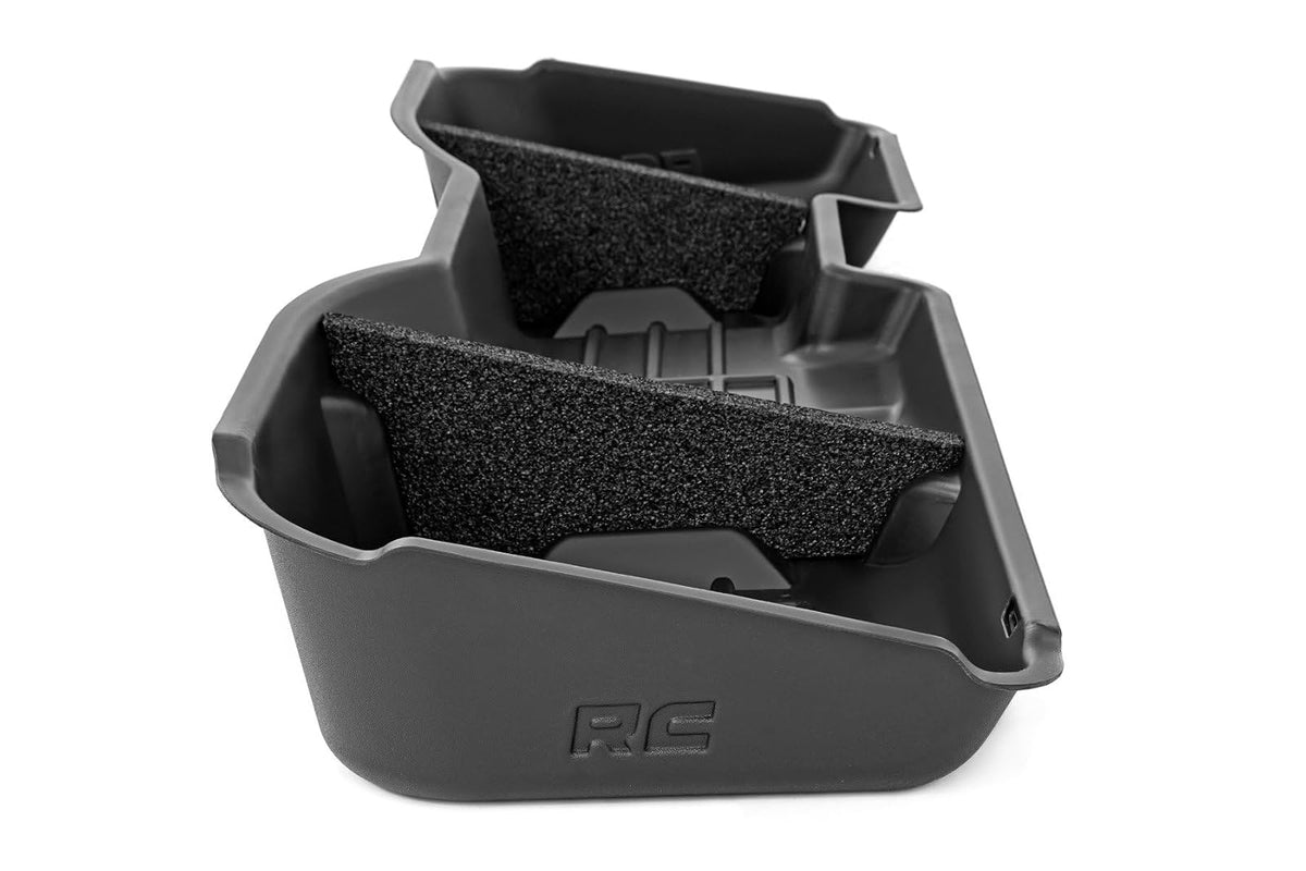 Rough Country - Almacenamiento para debajo del asiento para Chevy Silverado 1500 (2014-2018) y 2500HD/3500HD (2015-2019) Crew Cab - Ajuste personalizado para debajo del asiento, almacenamiento de