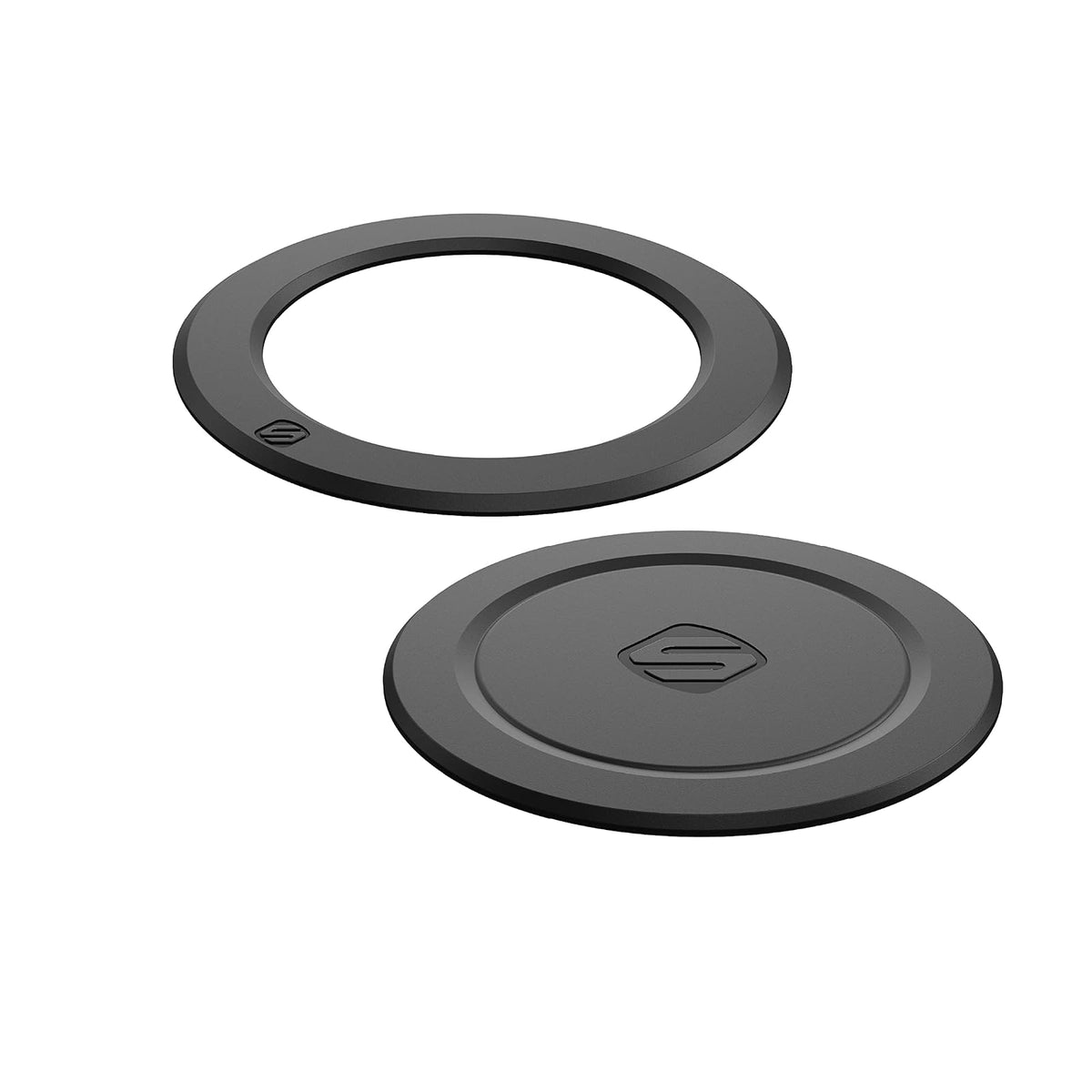 Scosche - Adaptador magnético calcomanía - Compatible con iPhone 8, X, 11, SE y Android con carga inalámbrica - MagSafe y Qi - Negro