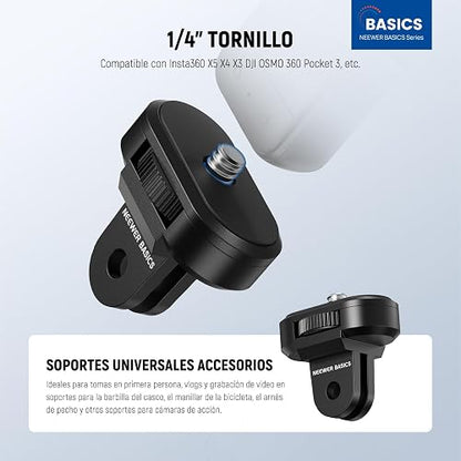 NEEWER 3 Pack Trípode Montaje Adaptador Kit Compatible con Insta360 dji OSMO 360 Pocket 3 Action Camera para POV Grabación Vídeo, 1/4"-20 a 2 Clavijas Tornillos Conversión Piezas Accesorios, GP-92