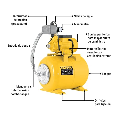 Pretul HIDR-1/2X24P, Bomba hidroneumática 1/2 HP, 24 litros