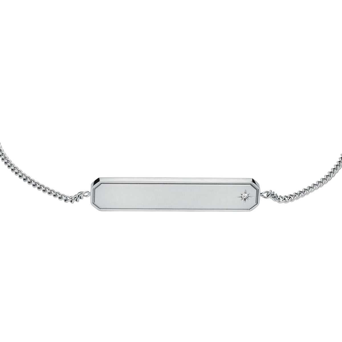 Pulsera Fossil JF04929040 Sadie de acero inoxidable en tono plateado para mujer