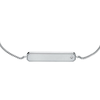 Pulsera Fossil JF04929040 Sadie de acero inoxidable en tono plateado para mujer