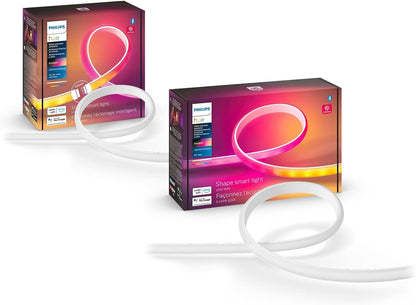 Philips Hue Tira de Luz Gradient Base, 2 metros + Extensión Tira de Luz Gradient- Compatible con base de tira Gradient