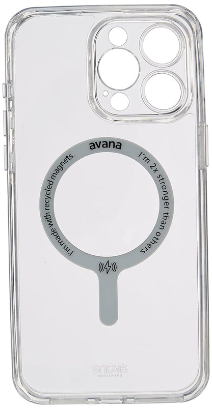 Avana Ice Funda con MagSafe Compatible con iPhone 15 Pro MAX, Resistente a Caídas de 3m, Bisel Elevado, Protección Antimicrobiana - Transparente