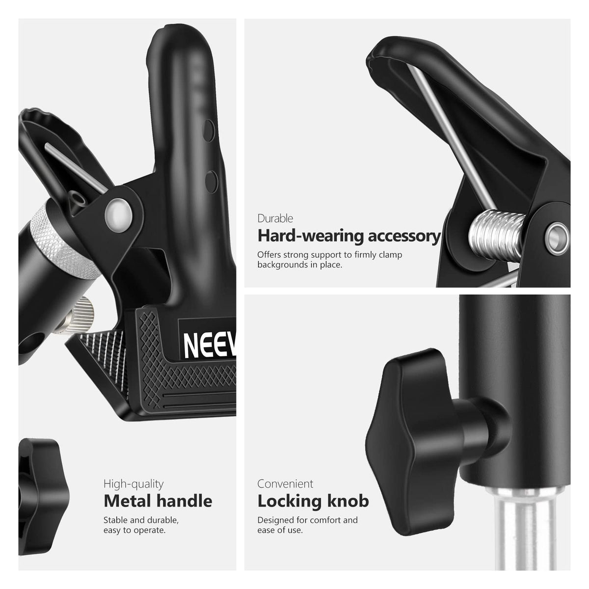 NEEWER Estudio Fotográfico Resistente Metal Pinza Soporte para Reflector | con 5/8" Soporte de Luz Attachment