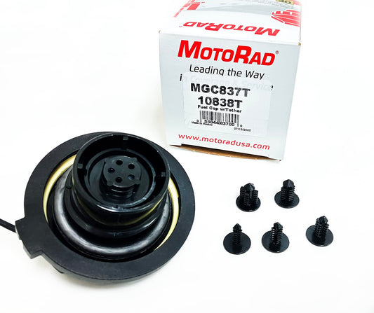 MOTORAD MGC-837T Tapón de Combustible con Sujetador Compatible con Select Chrysler Dodge Hyundai Jeep Kia Mitsubishi Nissan Ram with Yellow Seal Option Fuel Tank Cap Compatible con Jeep Wrangler