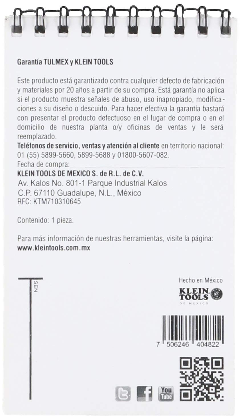 TULMEX MCL-1 | Libreta Marcacables | Marcadores Del 0 Al 9
