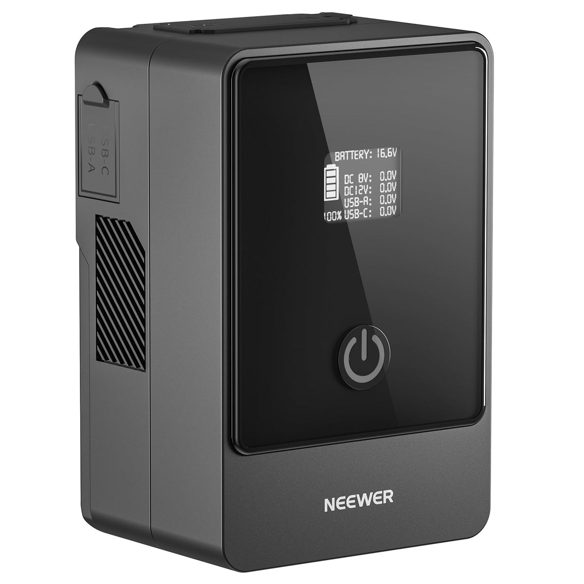 NEEWER Mini V Mount Battery Batería,6800mAh 99Wh V Lock Battery,PD65W Carga Rápida/D-Tap/BP/USB-A/Doble Puerto DC/Pantalla OLED para Camcorder Video Camera Compatible con SmallRig BMPCC 4k 6k, PS099E