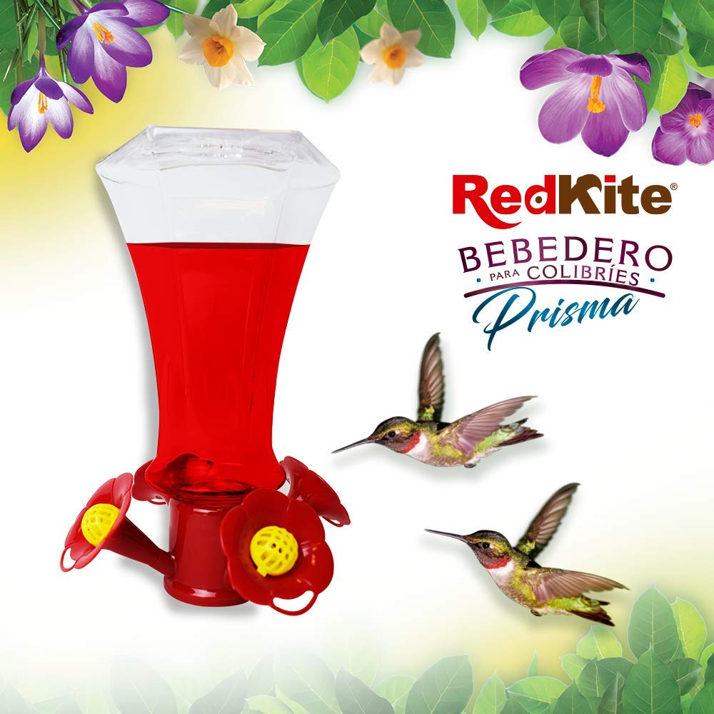 Red Kite Bebedero con Cuatro Estaciones para Colibrí con Capacidad de 700 Mililítros