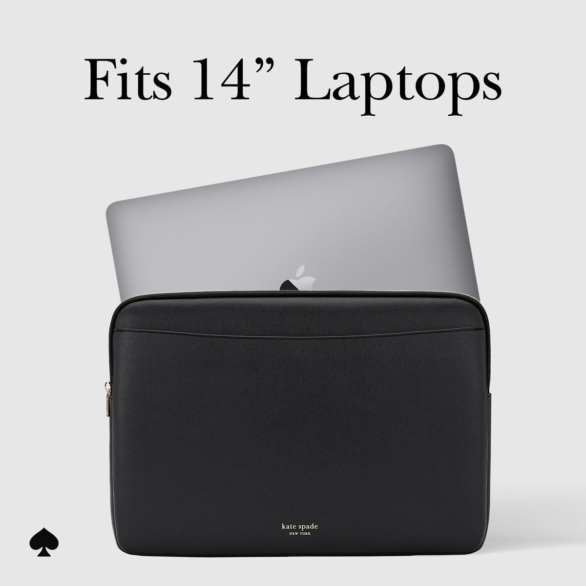 Kate Spade New York Saffiano - Funda para portátil de 14 Pulgadas, Color Negro, Compatible con Todos los Dispositivos MacBook M Series de hasta 14 Pulgadas