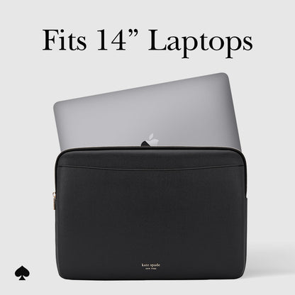 Kate Spade New York Saffiano - Funda para portátil de 14 Pulgadas, Color Negro, Compatible con Todos los Dispositivos MacBook M Series de hasta 14 Pulgadas