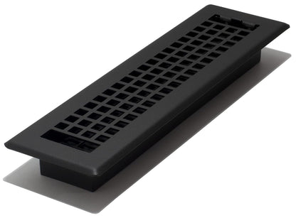 Décor Grates LTH212-BLK Lattice Floor Register, 2x12 Inches, Black