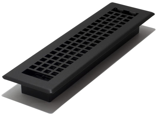 Décor Grates LTH212-BLK Lattice Floor Register, 2x12 Inches, Black
