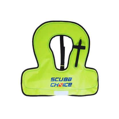 Scuba Choice Youth Kids Snorkel Vest - Safety Floatation Aid, Up to 100 lbs, Adjustable Fit with Name Box & Anti-Ride-Up Strap, Easy Oral Inflator & Secure Crotch Strap