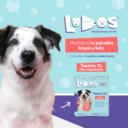 LUDOS Tapete Ultra Absorbente para Perro, Tamaño XL, con Control de Olores, Paquete con 18 Piezas.